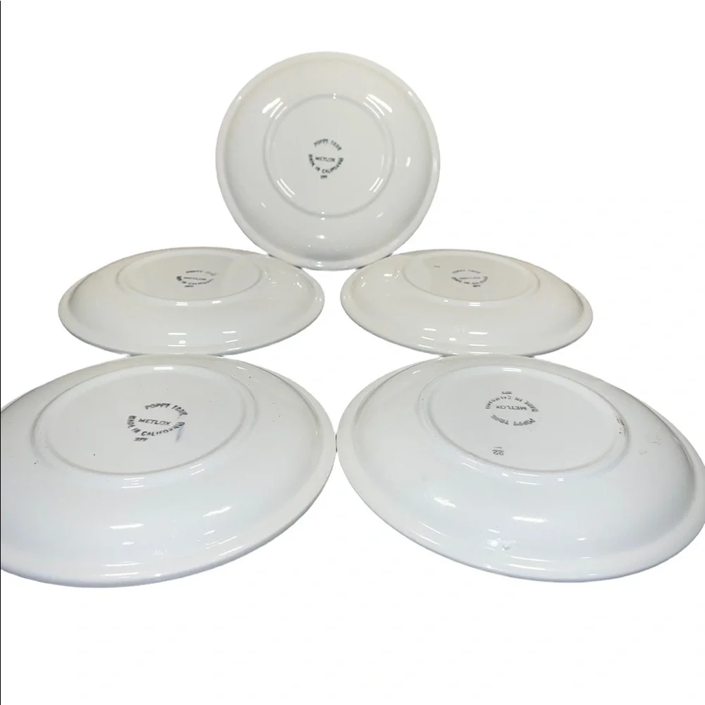 5‎ PC Fruit print Tiffany Metlox Poppy Trail Pottery Saucer plates California